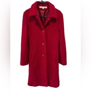 Vintage Larry Levine red wool coat size 8 cottagecore